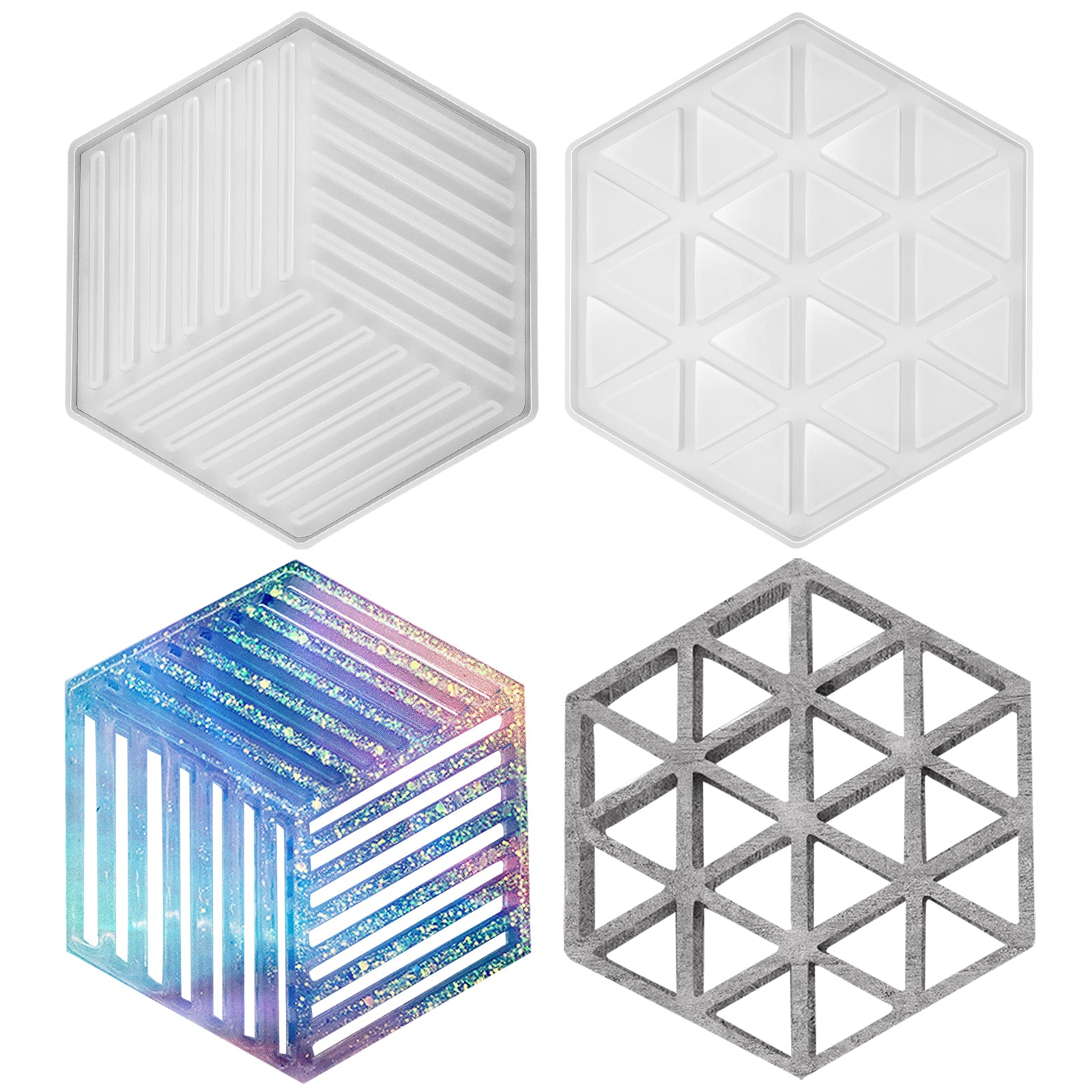 Funshowcase Hexagon Honeycomb Lace Border Silicone Mold