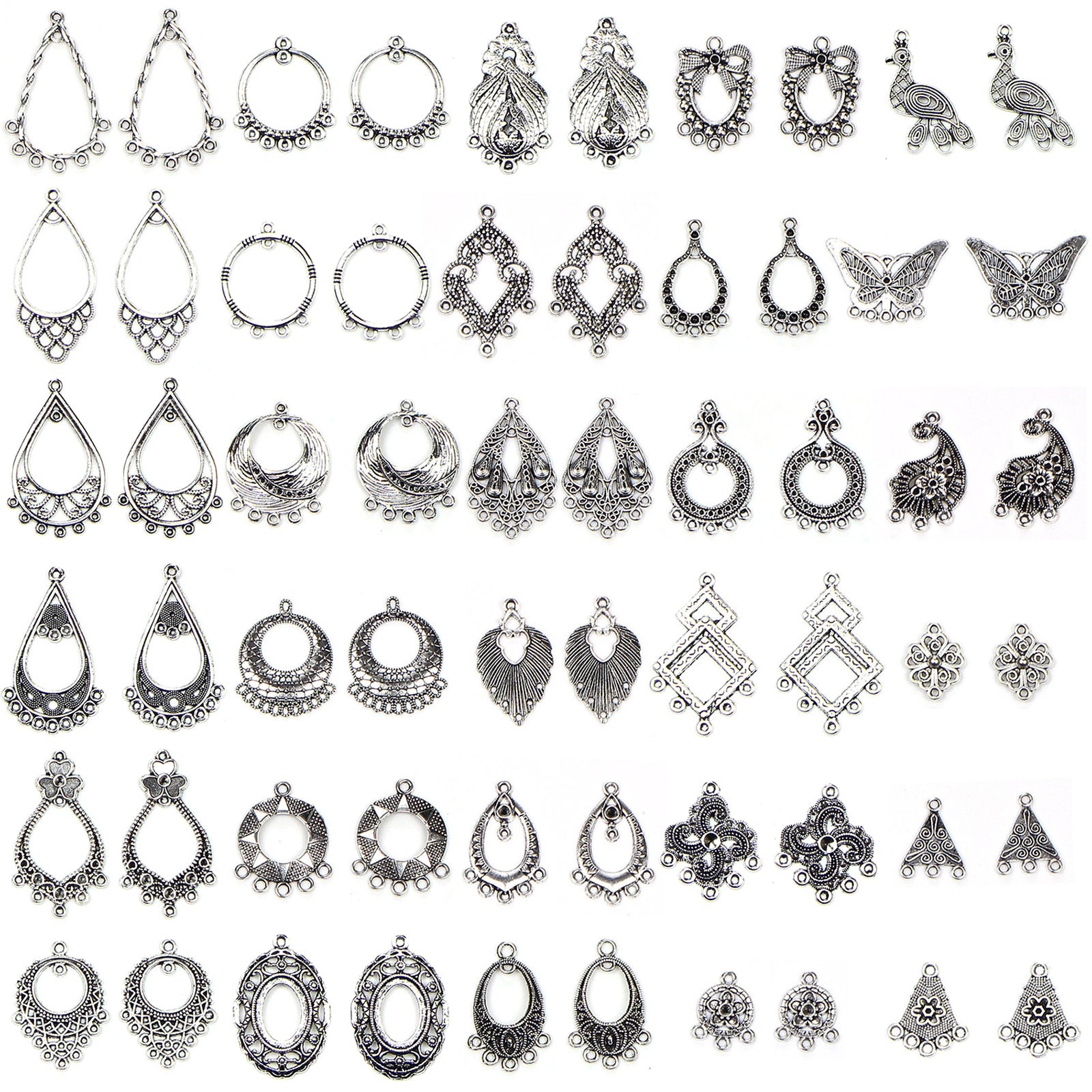 Tibetan Silver Metal Charms 100-Count