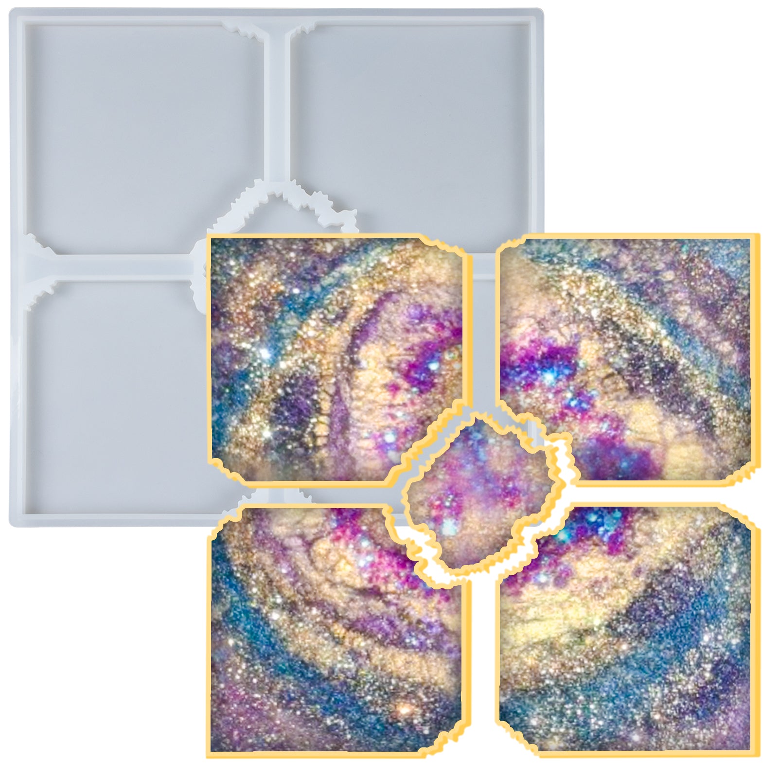 Epoxy Resin Jewelry Crafts, Geode Coaster Resin Mold