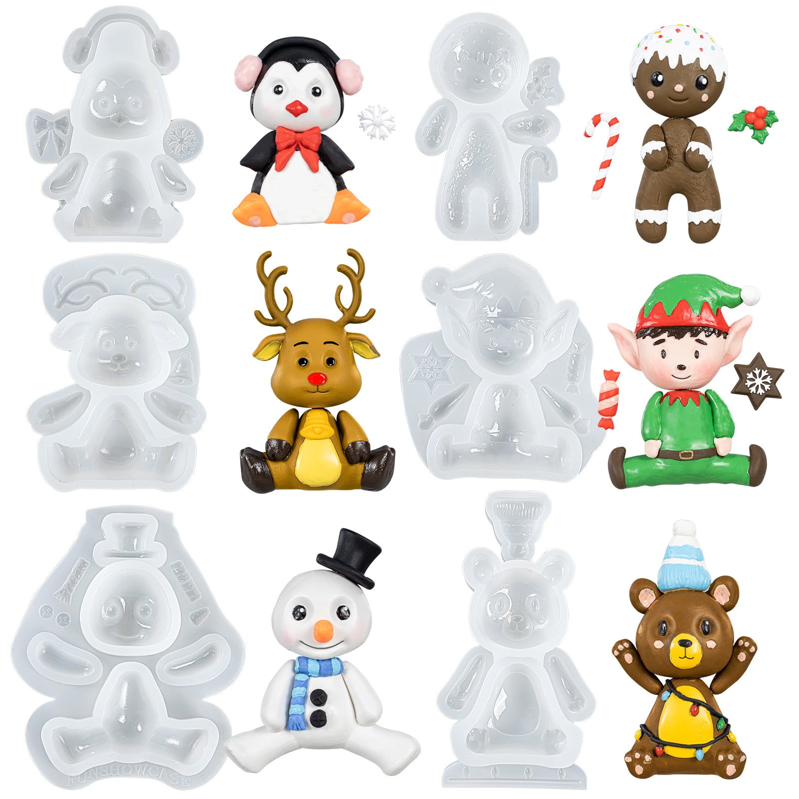 Silicone Mold 3d Santa Claus Elk Elf Boy Snowman - Temu