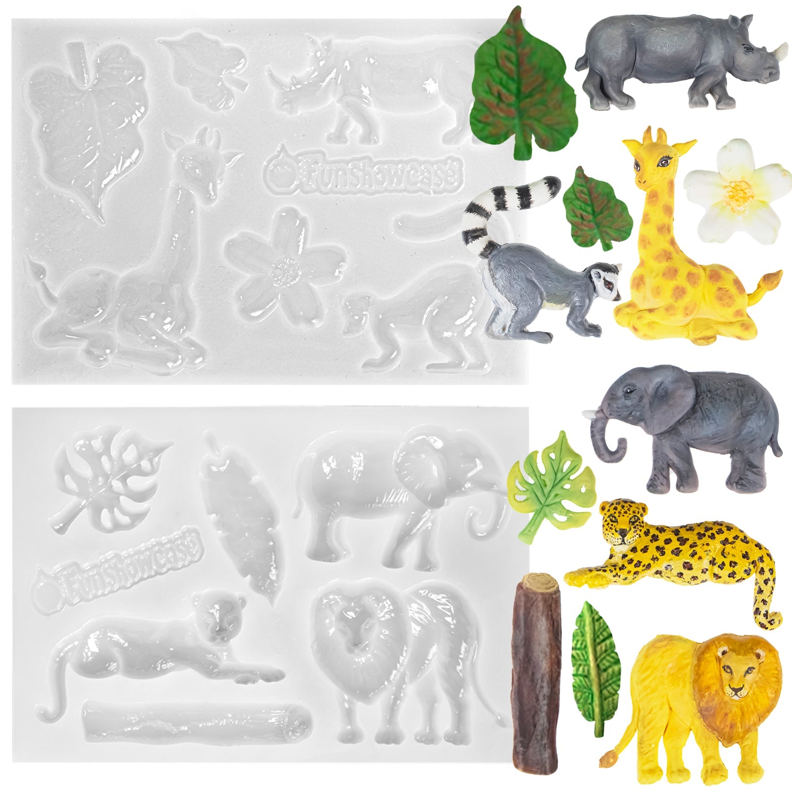 Funshowcase Jungle Animals Fondant Silicone Molds, Zebra 3x2.5inch