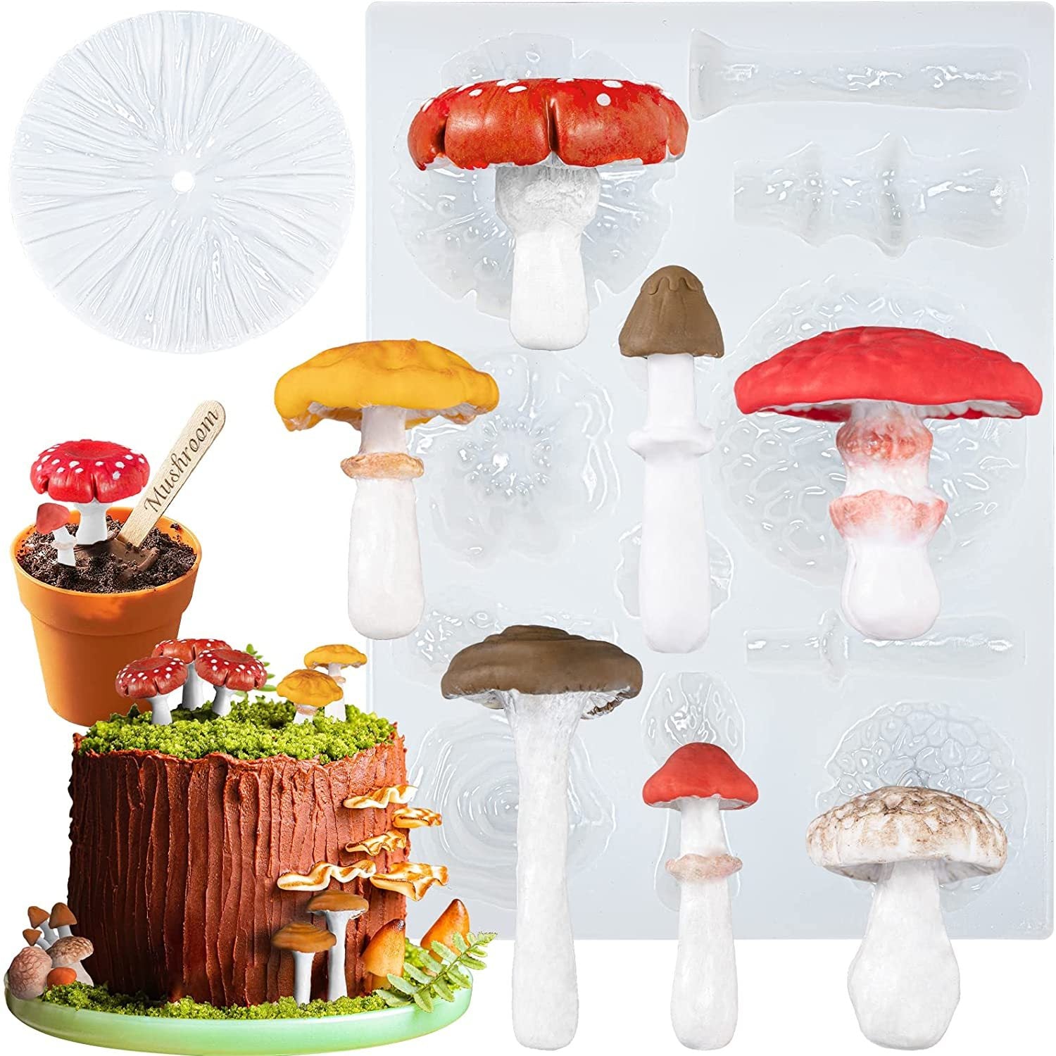 Mushroom Silicone Mold Flexible Easy to Use With Food Fondant