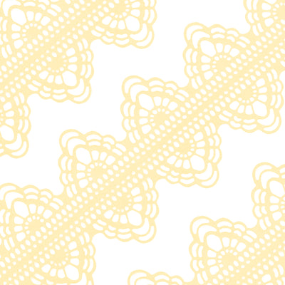 Large Edible Cake Lace Cream Yellow 14-inch