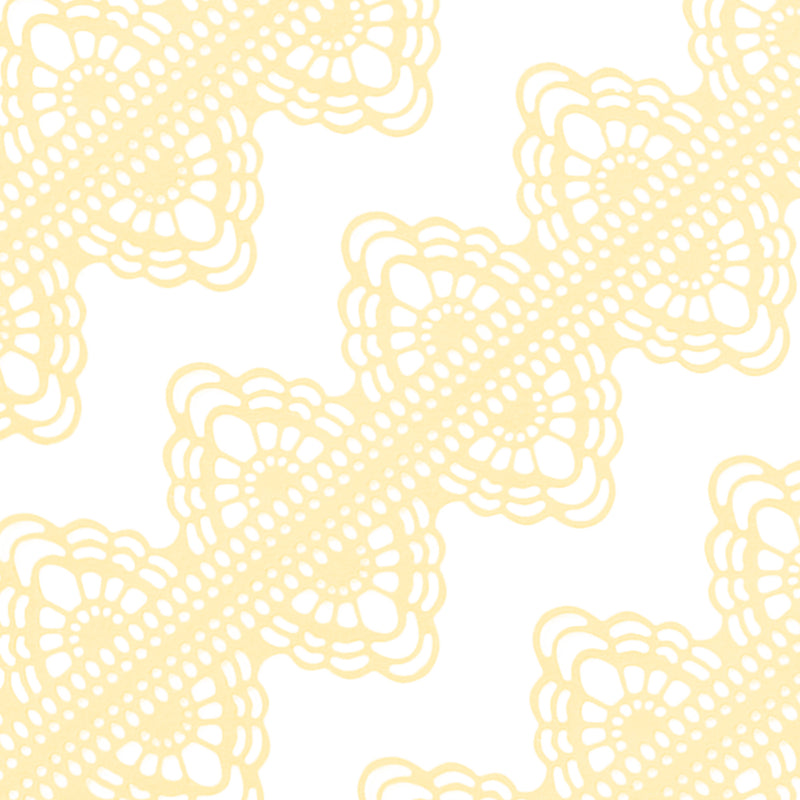 Large Edible Cake Lace Cream Yellow 14-inch