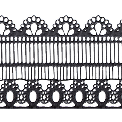 Large Edible Cake Lace Retro Trim Black 14-inch