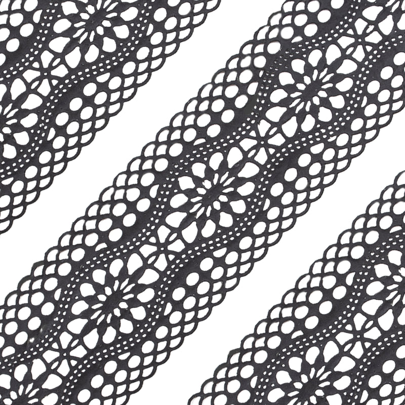 Large Edible Cake Lace Vintage Trim Black 14-inch