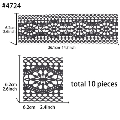 Large Edible Cake Lace Vintage Trim Black 14-inch