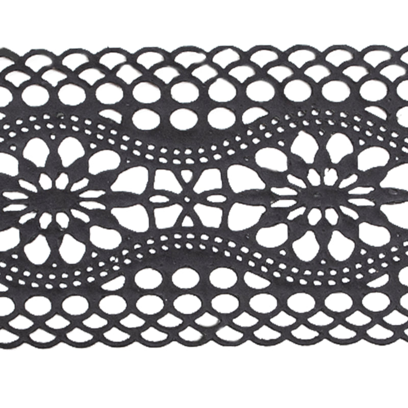 Large Edible Cake Lace Vintage Trim Black 14-inch