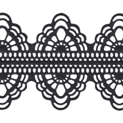 Large Edible Cake Lace Applique Borders Black 14-inch