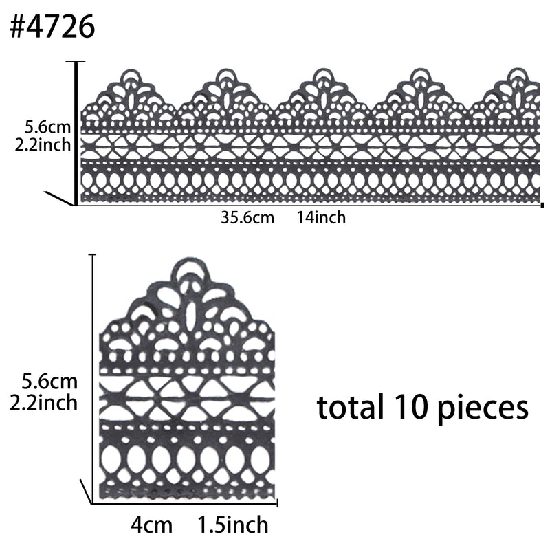 Large Edible Cake Lace Lattice Border Black 14-inch