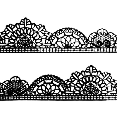 Large Edible Cake Lace Trim Variation Black 14-inch