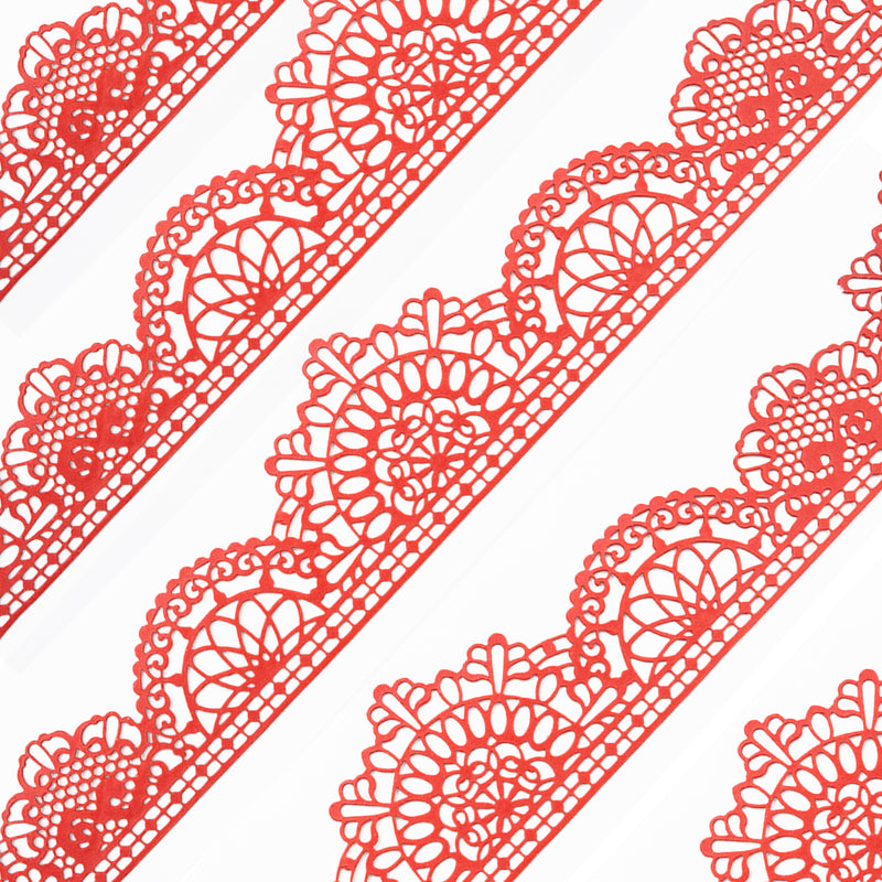 Large Edible Cake Lace Trim Variation Red 14-inch