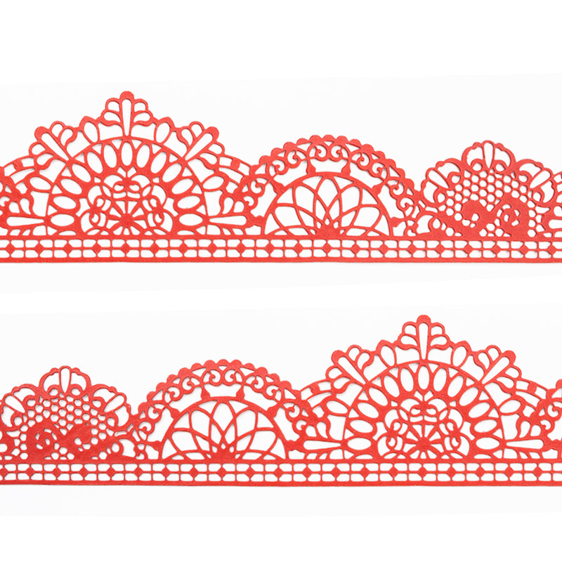 Large Edible Cake Lace Trim Variation Red 14-inch