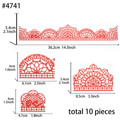 Large Edible Cake Lace Trim Variation Red 14-inch