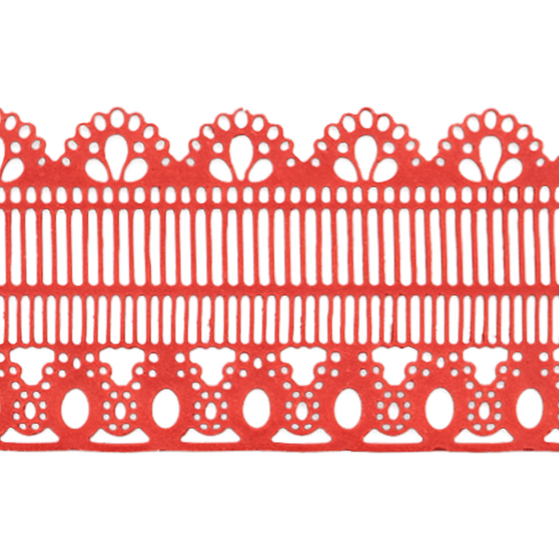 Large Edible Cake Lace Retro Trim Red 14-inch