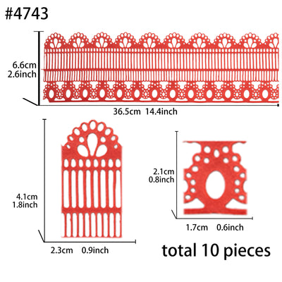 Large Edible Cake Lace Retro Trim Red 14-inch