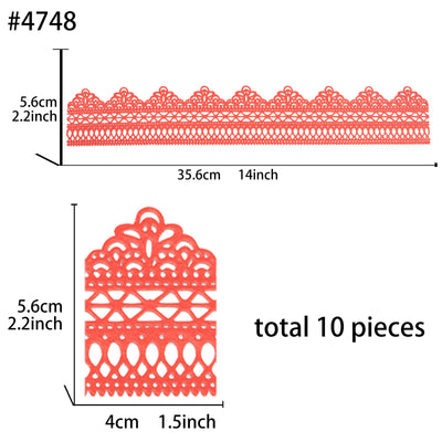 Large Edible Cake Lace Lattice Border Red 14-inch