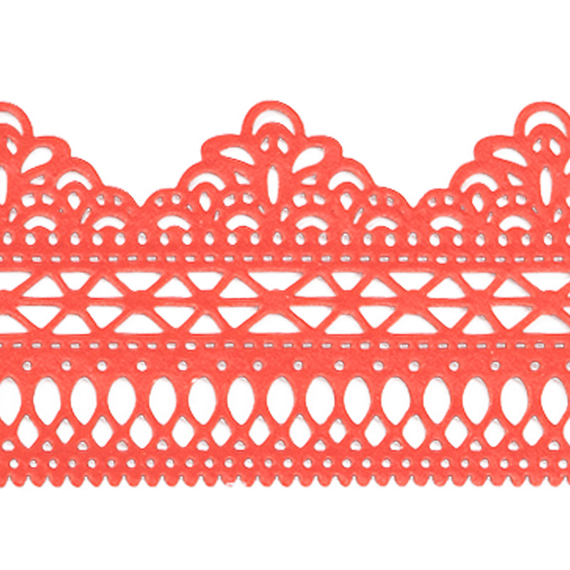 Large Edible Cake Lace Lattice Border Red 14-inch