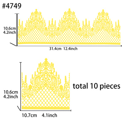 Large Edible Cake Lace Lattice Diamond Scallop Yellow 12-inch