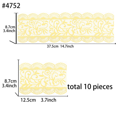 Large Edible Cake Scallop Trim Yellow 14-inch