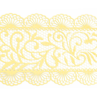 Large Edible Cake Scallop Trim Yellow 14-inch