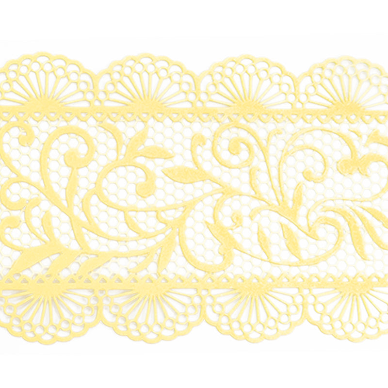 Large Edible Cake Scallop Trim Yellow 14-inch