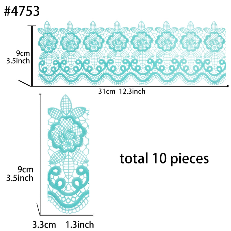 Large Edible Cake Lace Floral Medallion Blue 12-inch