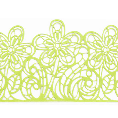 Large Edible Cake Lace Flower Trim Green 14-inch