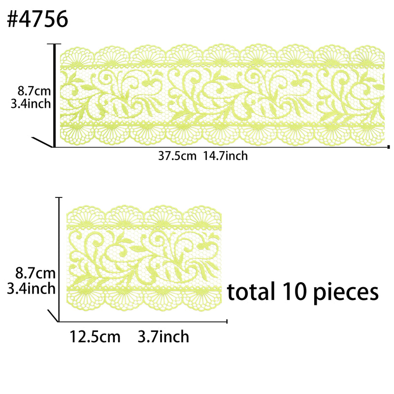 Large Edible Cake Lace Scallop Trim Green 14-inch