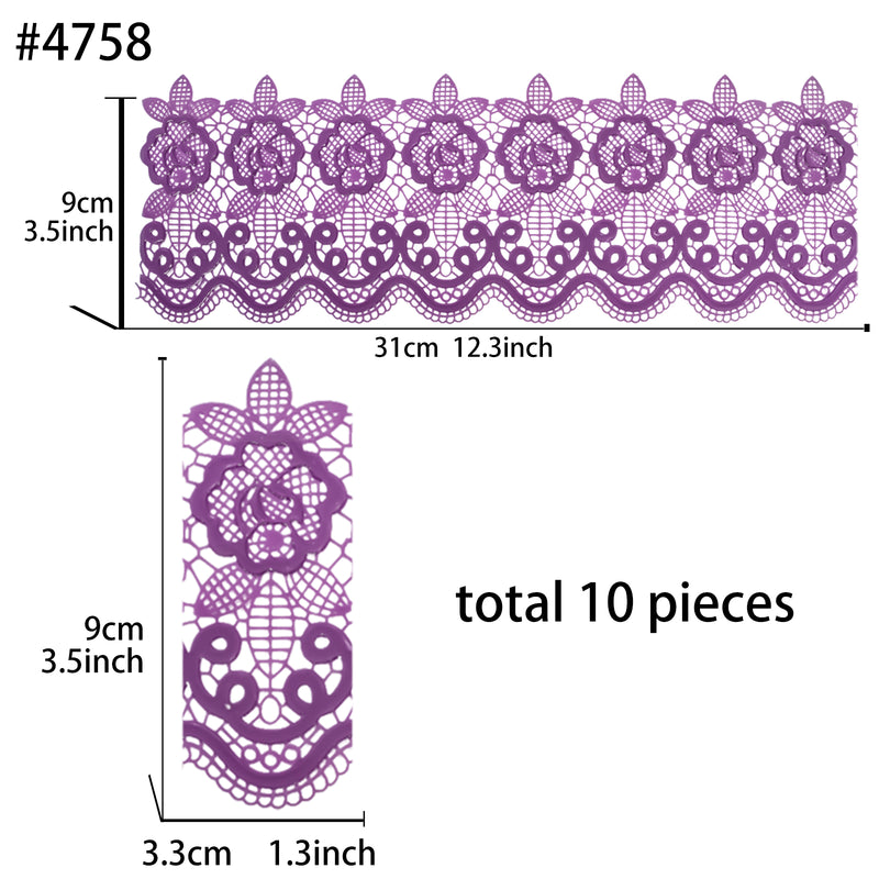 Large Edible Cake Lace Floral Medallion Purple 12-inch