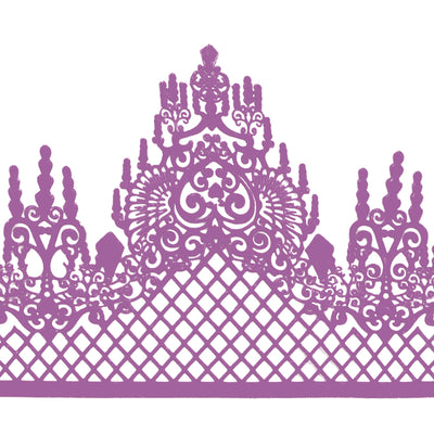 Large Edible Cake Lace Lattice Diamond Scallop purple 12-inch