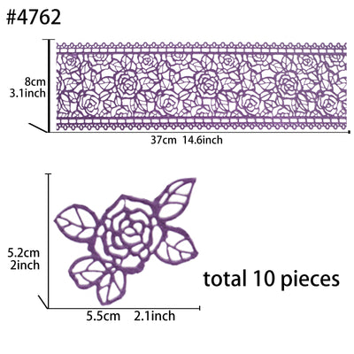 Large Edible Cake Lace Rose Blossom Purple 14-Inch