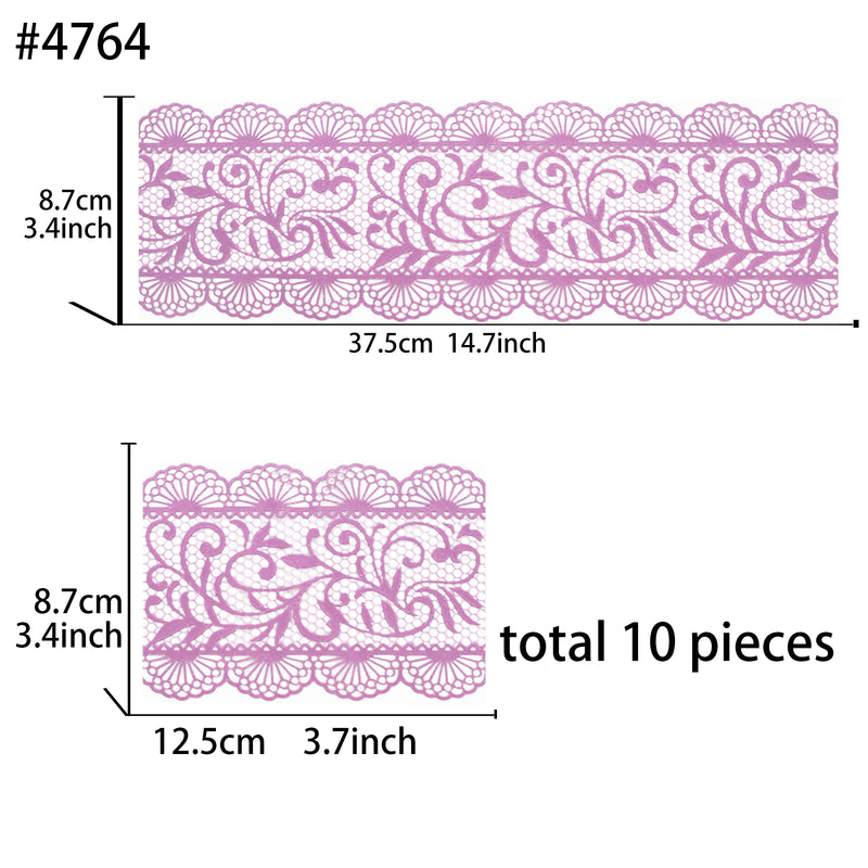 Large Edible Cake Lace Scallop Trim Purple 14-Inch