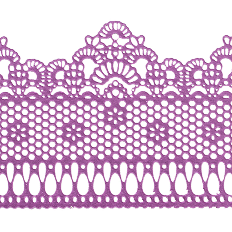 Large Edible Cake Lace Lattice with Small Daisy Purple 14-Inch