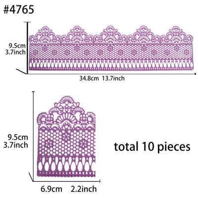 Large Edible Cake Lace Lattice with Small Daisy Purple 14-Inch