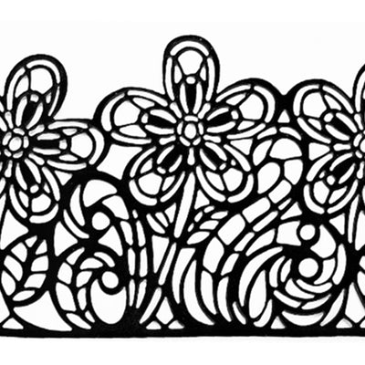 Large Edible Cake Lace Flower Trim Black 14-Inch