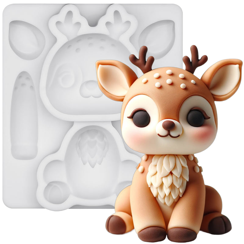 Woodland Animal Deer Silicone Mold 3.3-Inch Tall