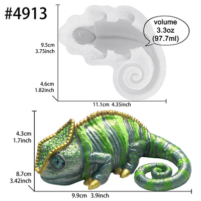 Lizard Chameleon Silicone Mold Palm Size