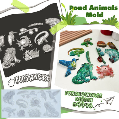 Pond Animals Silicone Mold 7x3-Inch