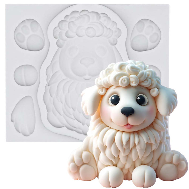 Farm Animal Sheepdog Puppy Silicone Mold 3-Inch Tall