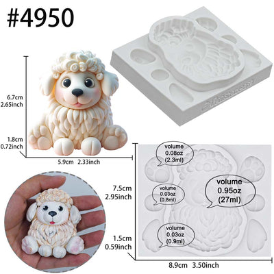 Farm Animal Sheepdog Puppy Silicone Mold 3-Inch Tall