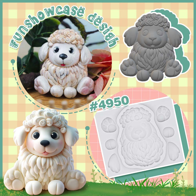 Farm Animal Sheepdog Puppy Silicone Mold 3-Inch Tall