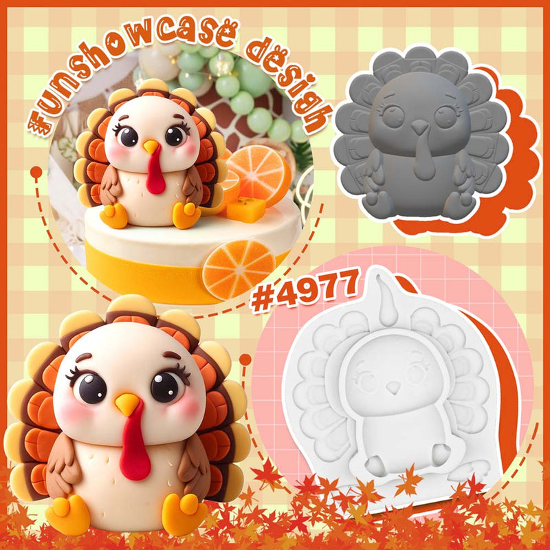 Farm Animal Turkey Silicone Mold 3-Inch Tall