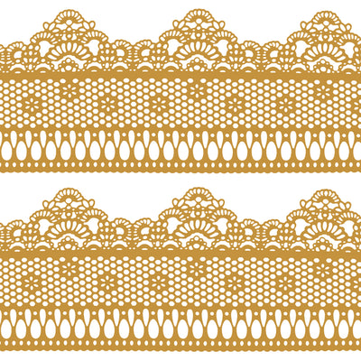 Large Edible Cake Lace Lattice with Small Daisy Golden 14-inch