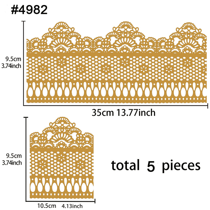 Large Edible Cake Lace Lattice with Small Daisy Golden 14-inch