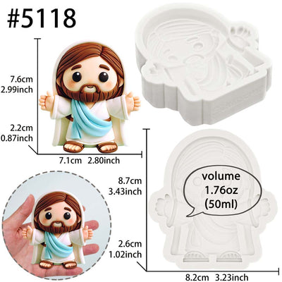 Jesus Cake Topper Mold 3-Inch