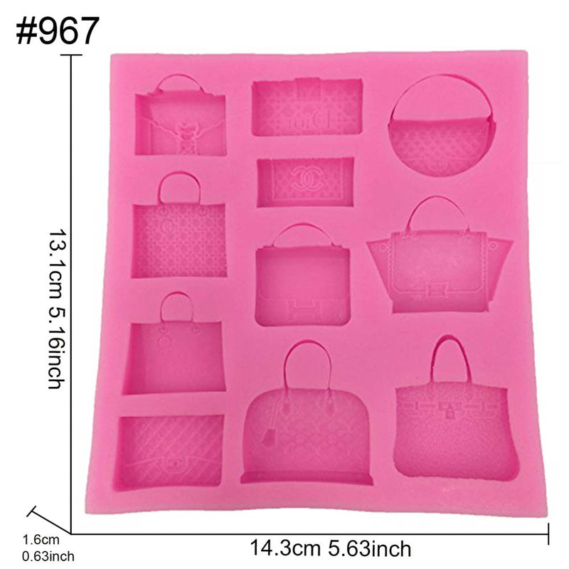 Branded Handbags Silicone Mold 11-Cavity 5.6x5.2x0.6-Inch