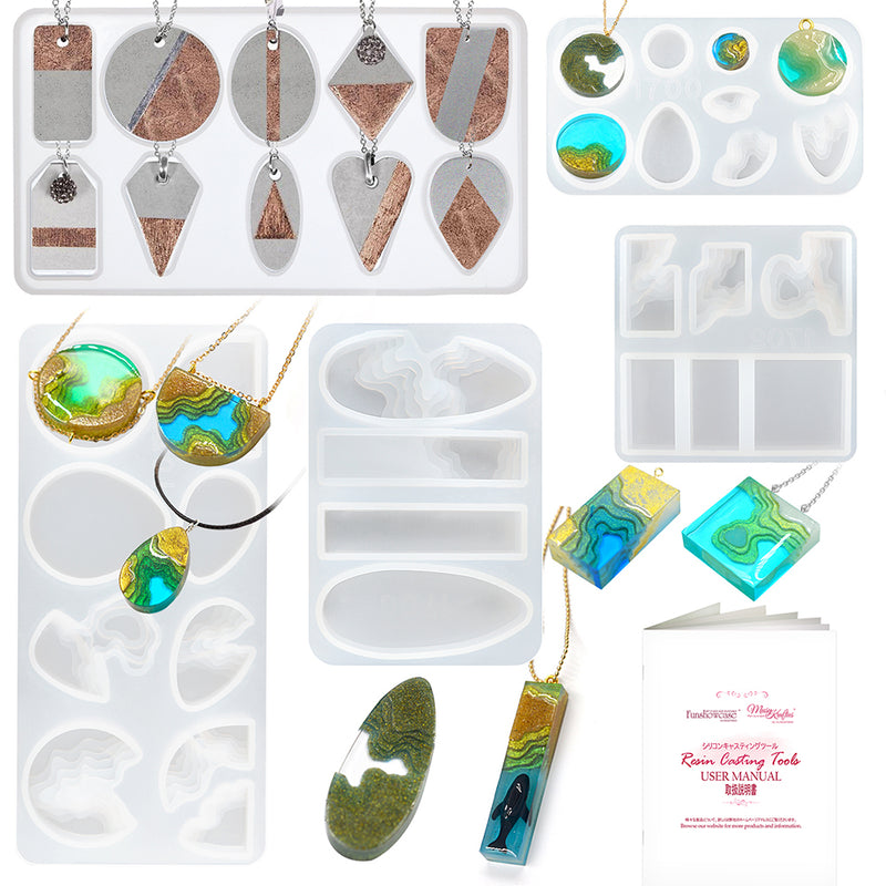 Diorama Jewelry Epoxy Resin Silicone Molds Set Terrarium Casting Supplies 7-in-set