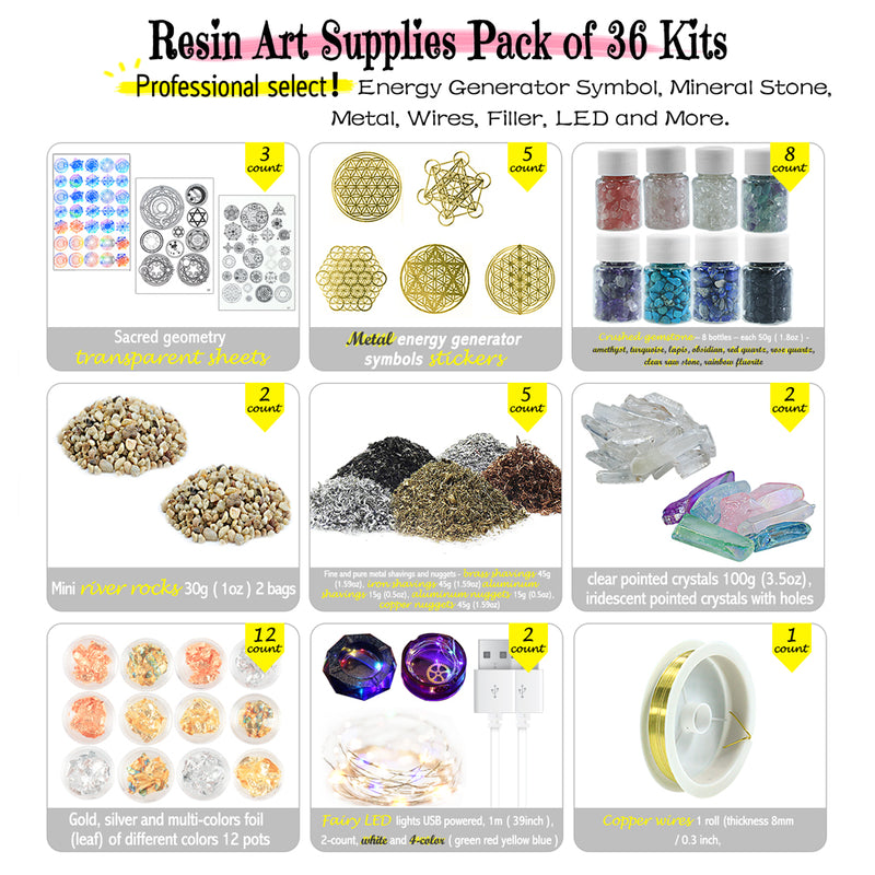 Resin Art Pyramid Making Supplies Pack of 36 Kits