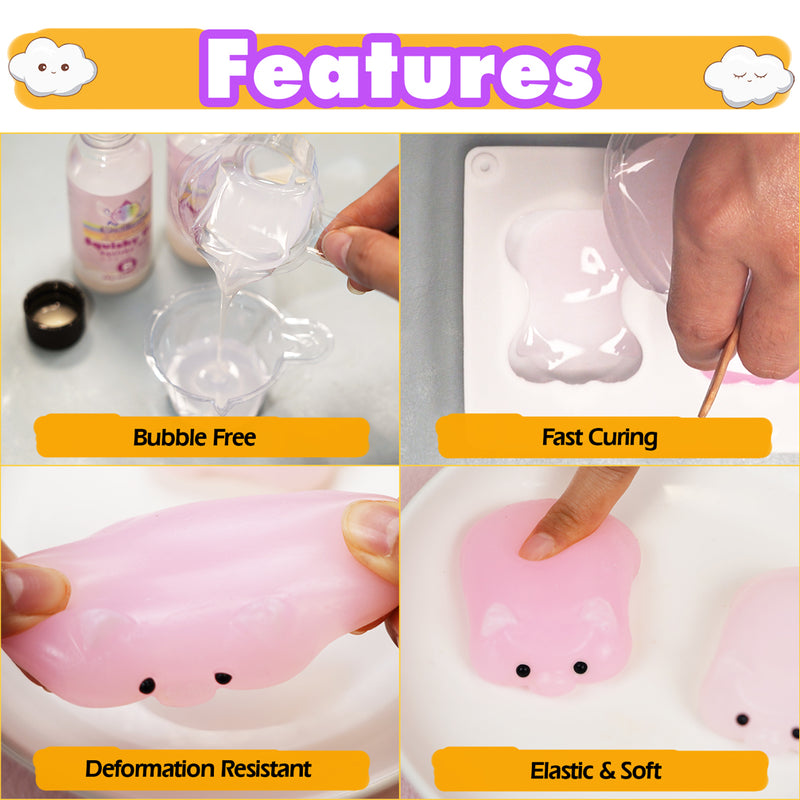 Taba Squishy Maker Kit Gel+Pig Silicone Mold+Pigment